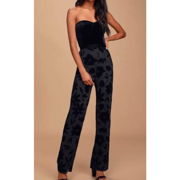 Lulu's Pants & Jumpsuits Lulus Love About It Velvet Floral
